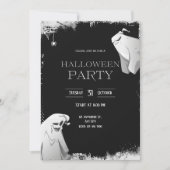 Black and White Horror Spook Halloween Party Kaart (Voorkant)