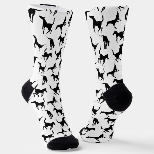 Black and White Horse Pattern Sokken (Gebogen)