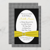 Black and White Houndstooth 30th Birthday Invite Kaart (Voorkant / Achterkant)
