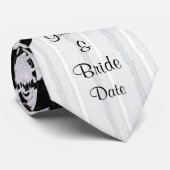 "Black and White Houndstooth" Groom's Wedding Stro Stropdas (Opgerold)