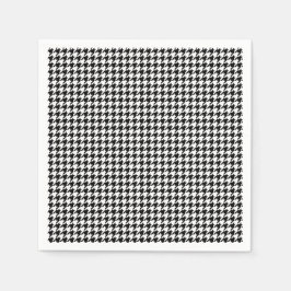 Black and White Houndstooth Holiday Paper Napkins Servetten