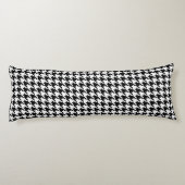 Black and White Houndstooth Pattered Lichaamskussen (Achterkant)