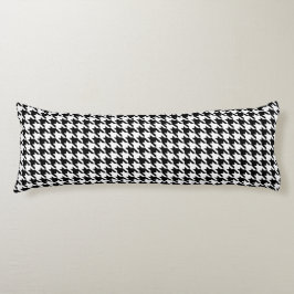 Black and White Houndstooth Pattered Lichaamskussen