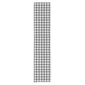 Black and White Houndstooth Table Runner Korte Tafelloper (Voorkant)