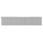 Black and White Houndstooth Table Runner Korte Tafelloper (Horizontaal)