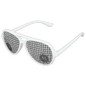 Black and White Houndstooth Your Monogram Aviator Zonnebril (Gekanteld)