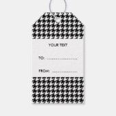 Black and White Houndstooth Your Monogram Cadeaulabel (Voorkant)