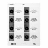 Black and White Houndstooth Your Monogram Etiket (Full Sheet)
