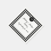Black and White Houndstooth Your Monogram Servet (Hoek)