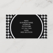 Black and White Houndstooth Your Monogram Visitekaartje (Achterkant)