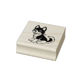 Black and White Husky Puppy Dog Rubberstempel (Stempel)