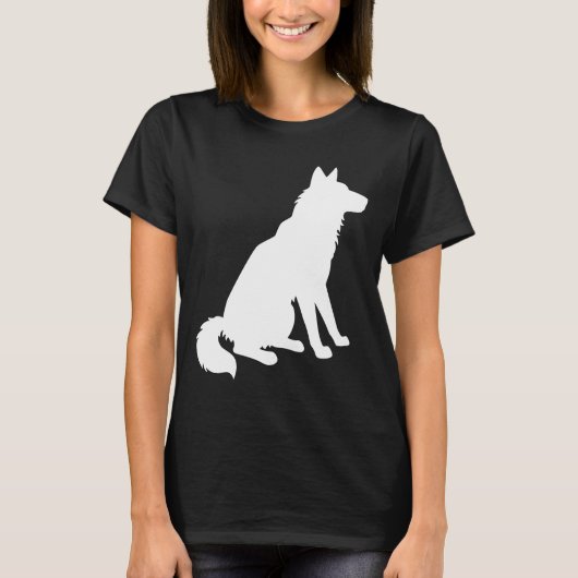 Black and White Husky Silhouette T-shirt (Voorkant)