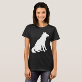Black and White Husky Silhouette T-shirt (Voorkant volledig)