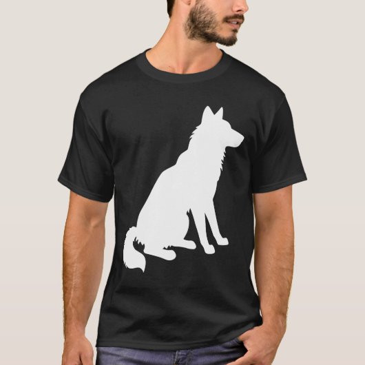 Black and White Husky Silhouette T-shirt (Voorkant)