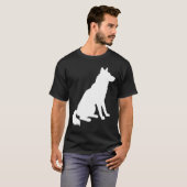 Black and White Husky Silhouette T-shirt (Voorkant volledig)