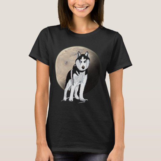 Black and White Husky T-shirt (Voorkant)