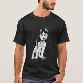 Black and White Husky T-shirt (Voorkant)