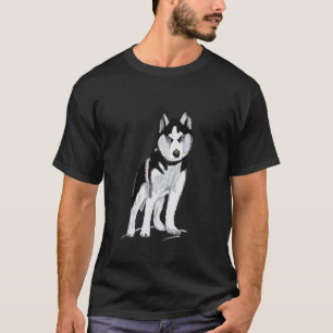 Black and White Husky T-shirt