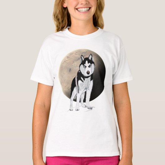 Black and White Husky T-shirt (Voorkant)