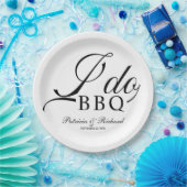 Black and White I Do BBQ Engagement Party Papieren Bordje (Feest)