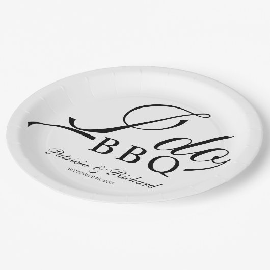Black and White I Do BBQ Engagement Party Papieren Bordje (Gekanteld)
