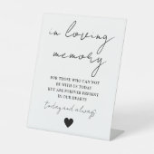 Black And White In Loving Memory Elegant Script Reclamebord Met Voetstuk (Voorkant)