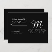 Black and White Initiaal Reply Kaart (Voorkant / Achterkant)