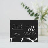 Black and White Initiaal Reply Kaart (Staand voorkant)