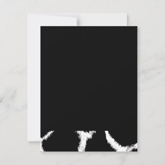 Black and White Initiaal Reply Kaart (Achterkant)