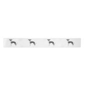 Black and White Italiaanse Greyhound Cartoon Dogs Satijnen Lint (Voorkant)