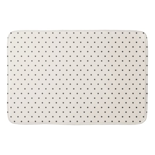 Black and White Ivory Polka Dot Pattern Retro Badmat (Voorkant)
