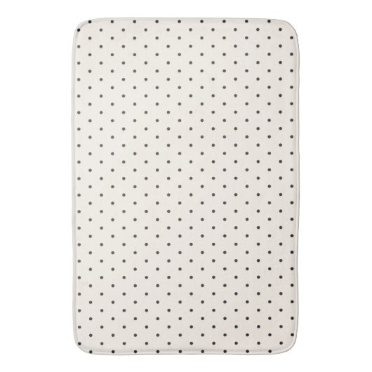 Black and White Ivory Polka Dot Pattern Retro Badmat (Voorkant Verticaal)