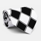 Black and White Jester Harlequin Stropdas (Opgerold)