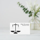 Black and White Justice Scale Attorney Visitekaartje (Staand voorkant)