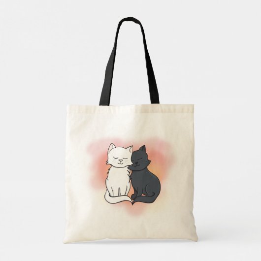 Black and White Kat Love Tote Bag (Achterkant)