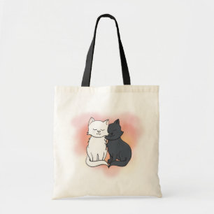 Black and White Kat Love Tote Bag