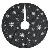 Black and White Kerstsnowflake Winter Pattern Kerstboom Rok (Voorkant)
