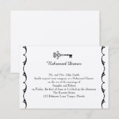 Black and White Key Wedding Rehearsal Kaart (Voorkant / Achterkant)