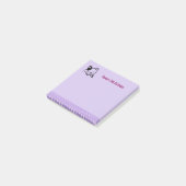 Black and White Kitty Cat Waving Hallo Birthday Post-it® Notes (Schuin)