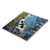 Black and White Koi Tile Tegeltje (Zijkant)