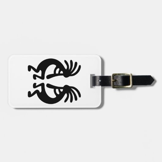 Black and White Kokopelli Bagagelabel (Voorkant horizontaal)