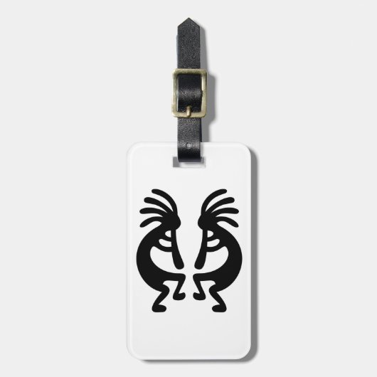 Black and White Kokopelli Bagagelabel (Voorkant verticaal)