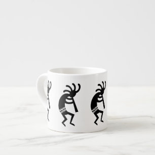 Black and White Kokopelli Southwest Espresso Kop