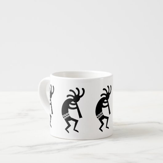 Black and White Kokopelli Southwest Espresso Kop (Links)