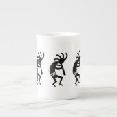Black and White Kokopelli Southwest Porselein Kop (Voorkant)