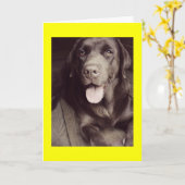 Black And White Labrador Retriever Dog Note Card Kaart (Gele Bloem)