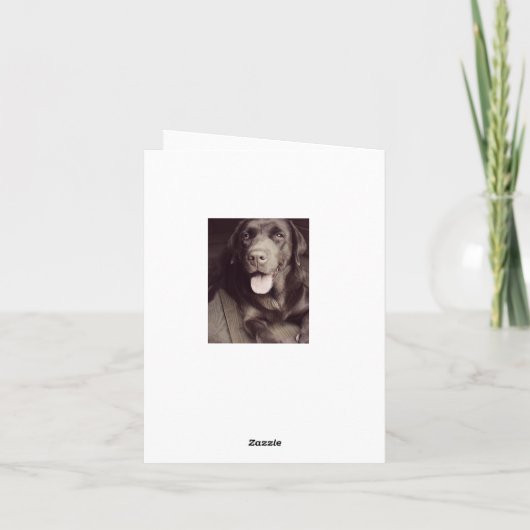 Black And White Labrador Retriever Dog Note Card Kaart (Achterkant)