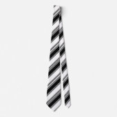 Black and white lace braid and horizontal stripes  stropdas (Voorkant)