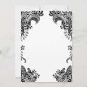 Black and White Lace Engagement Party Kaart (Achterkant)