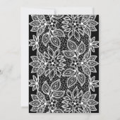 Black and White Lace Lingerie Shower Invitation Kaart (Achterkant)